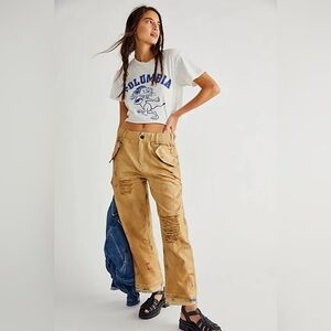 NWOT: Free People Freddie Distressed Tye dye Pants